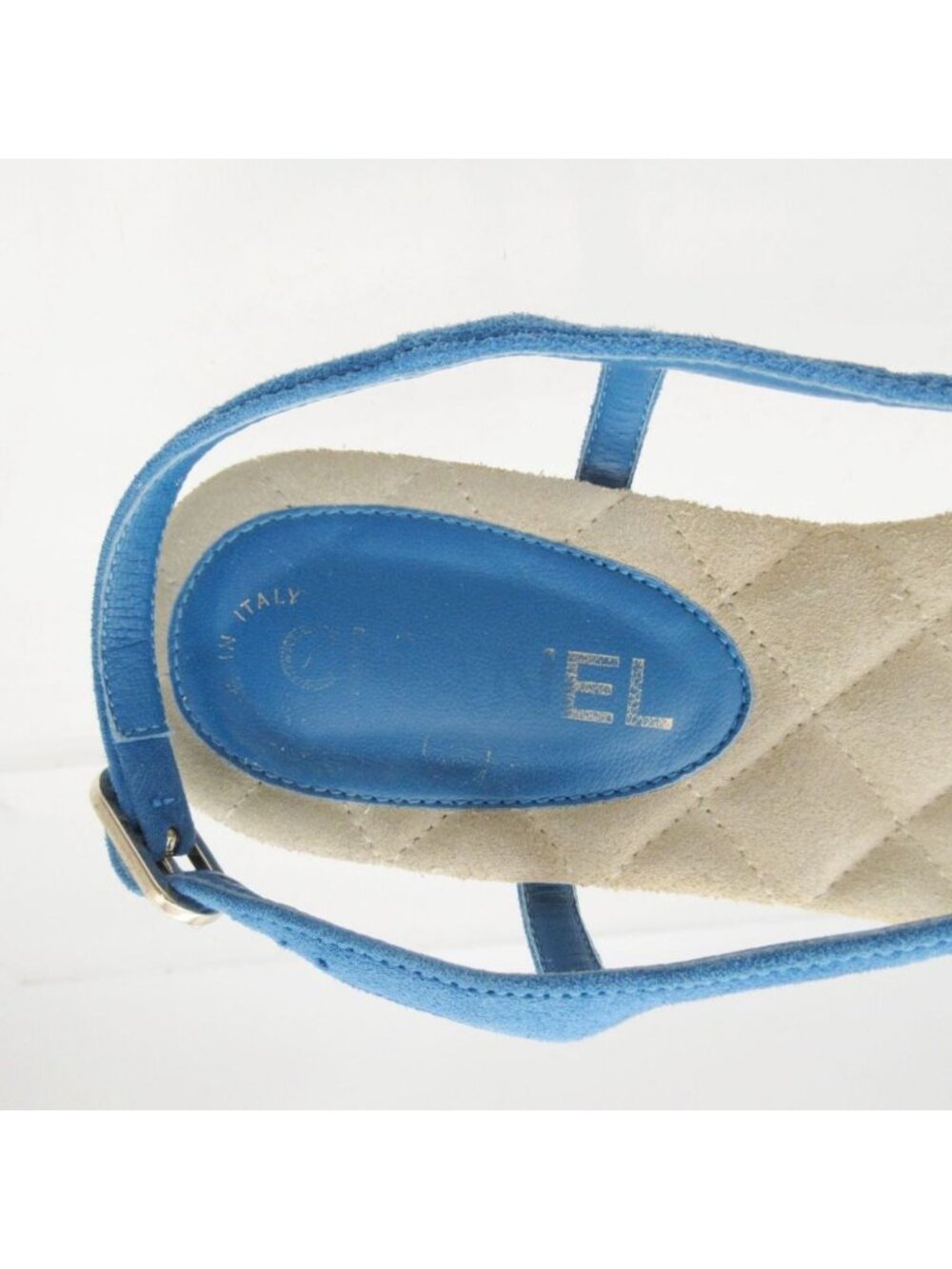Chanel Sandals Beach Thong CC Logo Stone Embellishment T-strap Suede Quilted - Picture 6 of 8